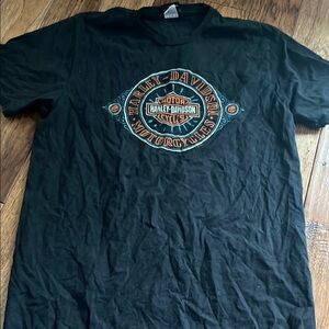 Harley-Davidson Black Short Sleeve Tee with Compass Design